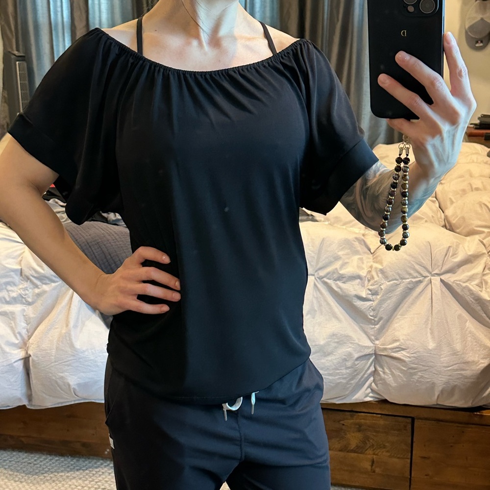Express Black Off-Shoulder Relaxed Blouse